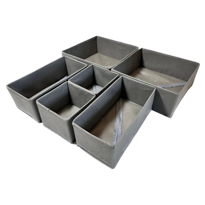 Set 6 organizatoare textile pentru dulap